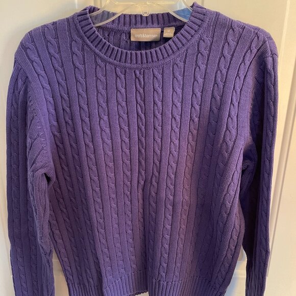 Croft and Barrow purple cable knit sweater size medium - Picture 1 of 1